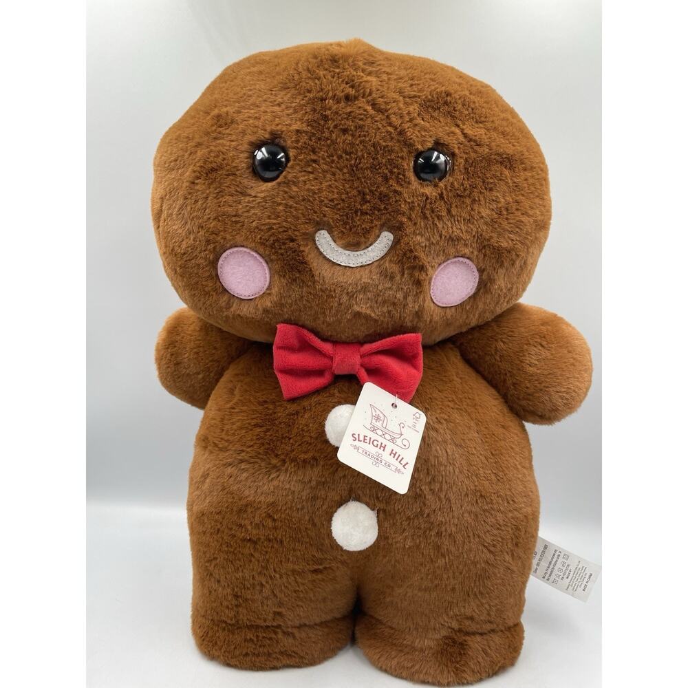 NEW Sleigh Hill Christmas Weighted Gingerbread Man Pillow Plush Greeter VIRAL